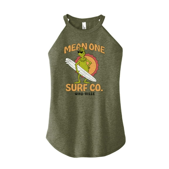 The Grinch - Mean One Surf Co - Juniors High Neck Tank Top