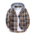 thumbnail image 2 of Fewfanhot Mens Long Sleeve Shirt Plaid Shirts Long Sleeve Flannel Jacket Button-Down Shirt Jacket with Hood, 2 of 9