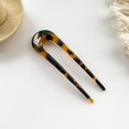 thumbnail image 2 of 2 Pack French Style Cellulose Acetate Tortoise Shell U Shaped Hair Pin Fork Sticks 2 Prong Updo Chignon Pin For Women, 2 of 4