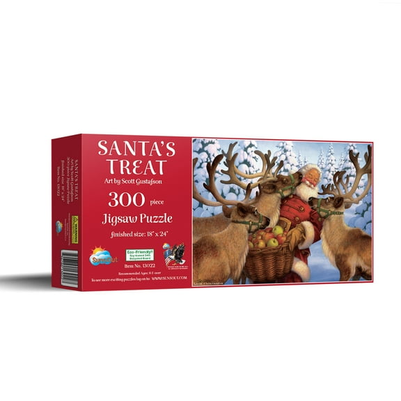 SUNSOUT INC - Santa's Treat - 300 pc Jigsaw Puzzle by Artist: Scott Gustafson - Finished Size 18" x 24" Christmas - MPN# 13022