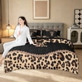 thumbnail image 5 of Homewish Modern Fashion Monogrammed T Bedding Comforter Set 7pcs for Girls Women, Leopard Cheetah Print Queen Bedding Sets, Black Reversible, 5 of 9