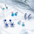 thumbnail image 5 of Bling Jewelry Womens Holiday Party Earring Jacket Blue Sapphire Snowflake Studs in Sterling Silver, 5 of 6
