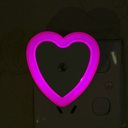 

LuoYinDa Guitar Projector Heart Shape Plug-in Intelligent Light Sensor Control LED Night Light Lamp for Bedroom Hallway