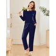 thumbnail image 2 of Ekouaer 2 Pack Women Pajama Long Sleeve Sleepwear Soft Loungewear Pjs Sets with Pockets -, 2 of 6