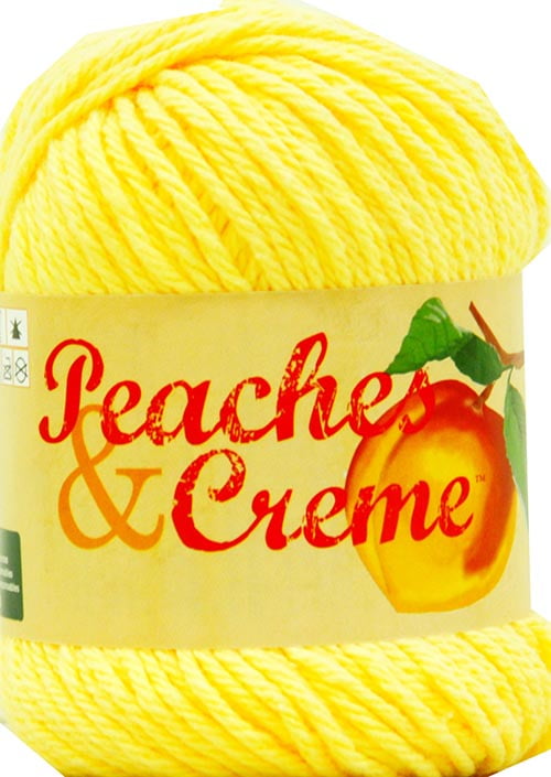 Peaches & Creme Solid 4 Medium Cotton Yarn, Sunshine 2.5oz/70.9g, 120 Yards