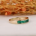 thumbnail image 2 of Emerald Wedding Band Ring Half Eternity Matching Stacking Promise Ring 925 Sterling Silver Yellow Gold Plated Gemstone Jewelry For Women Gift By KIRAN FINE JEWELS, 2 of 5