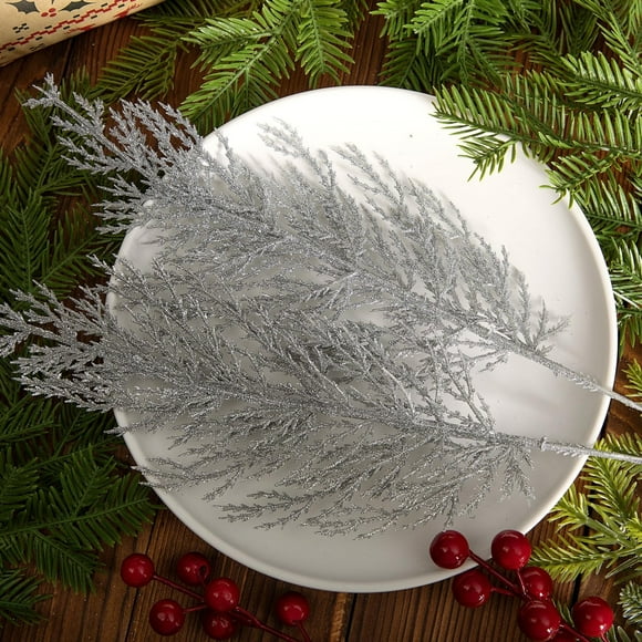 Wgmhea Engagement Decorations 40Pcs Artificial Christmas Cedar Needles & Red Berry Branches, Green Leaves Spray for Diy Crafts & Wreaths Décor Artificial Flowers for Outdoors Deals