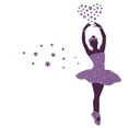 thumbnail image 1 of BALLERINA - Vinyl Purple Themed Ballerina Dancer Decoration Floral Tutu Design Kids Girls Nursery Bedroom Wall Decal - Home Living Room Heart Flowers Adhesive Wall Sticker 36" x 40", 1 of 3