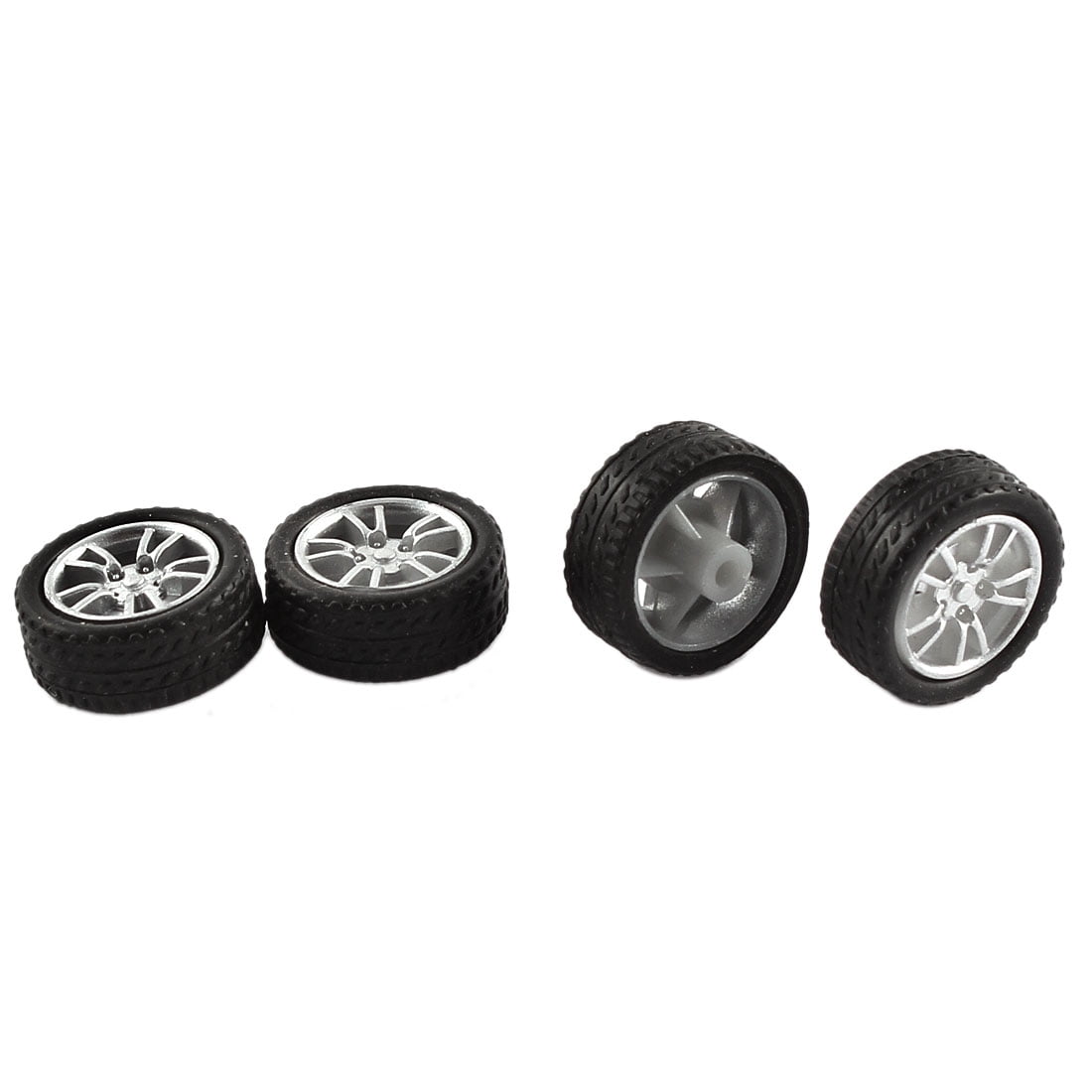 Rubber Roll 2mm Dia Shaft Car Truck Model Toys Wheel 16mmx5mm 4Pcs