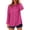 01-Hot Pink, variant on Women's Button Down Collared Shirts Casual Long Sleeve Blouses Front Pleated Loose Curved Hem Tops for Daily Vacation Wear
