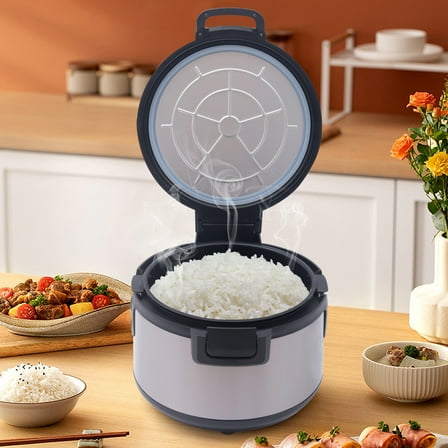 19L Commercial Electric Sushi Rice Warmer Non-stick Inner Pot Rice Cooker 100W for Restaurants, Snack Bars