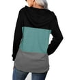 thumbnail image 6 of Color Block Hoodies for Women Lightweight Long Sleeve Pullover Casual Hooded Sweatshirts Loose Fit Outfits Green S, 6 of 8