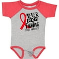 thumbnail image 3 of Inktastic Never Stop Fighting Stroke Awareness Red Ribbon Boys or Girls Baby Bodysuit, 3 of 5
