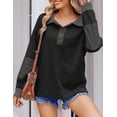 thumbnail image 4 of Zeagoo Fall Sweatshirts for Women Button Up Tops Henley V Neck Pullover Casual Comfy Shirts Fashion Clothes, 4 of 6