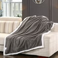 thumbnail image 1 of LushElegance Corduroy Reversible Sherpa Throw (50" x 60") - Grey, 1 of 1