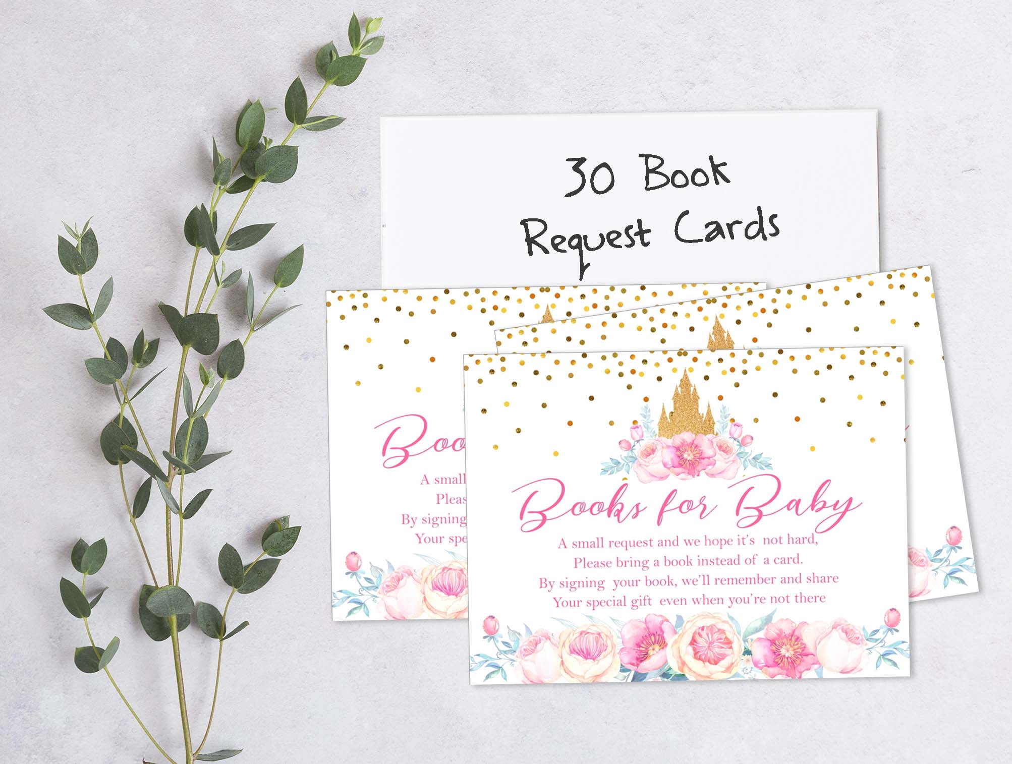 Inkdotpot 30Gender Reveal Princess Baby Shower Book Request Cards Bring A Book Instead Of A Card Baby Shower Invitations Inserts Games