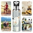 thumbnail image 5 of Gray Wolf Hug Flowers Sports Bottle with Straw Stainless Steel Water Jug Portable Thermal Cup Leak-proof 1000ML, 5 of 9