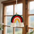 thumbnail image 5 of Decoración de pared colorida tejida con arcoíris para fiestas, para niños, guardería, aula, decoración del hogar para niños, 5 of 5