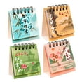 thumbnail image 6 of Raindrops 4Pcs Mini Desk Calendar Chinese Style Rectangular Paper Desktop Decor 7.0x6.6x3.6in, 6 of 8