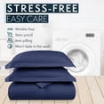thumbnail image 2 of Hotel Luxury 3 Piece Duvet Cover Set 1500 Series Egyptian Quality Double Brushed Microfiber, King, Navy Blue, 2 of 9