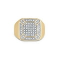 thumbnail image 2 of 10kt Yellow Gold Mens Round Diamond Square Cluster Ring 1/3 Cttw, 2 of 4