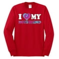thumbnail image 2 of I Love My Boyfriend Tie Dye Pop Culture Mens Long Sleeve Shirt, Red, Large, 2 of 3