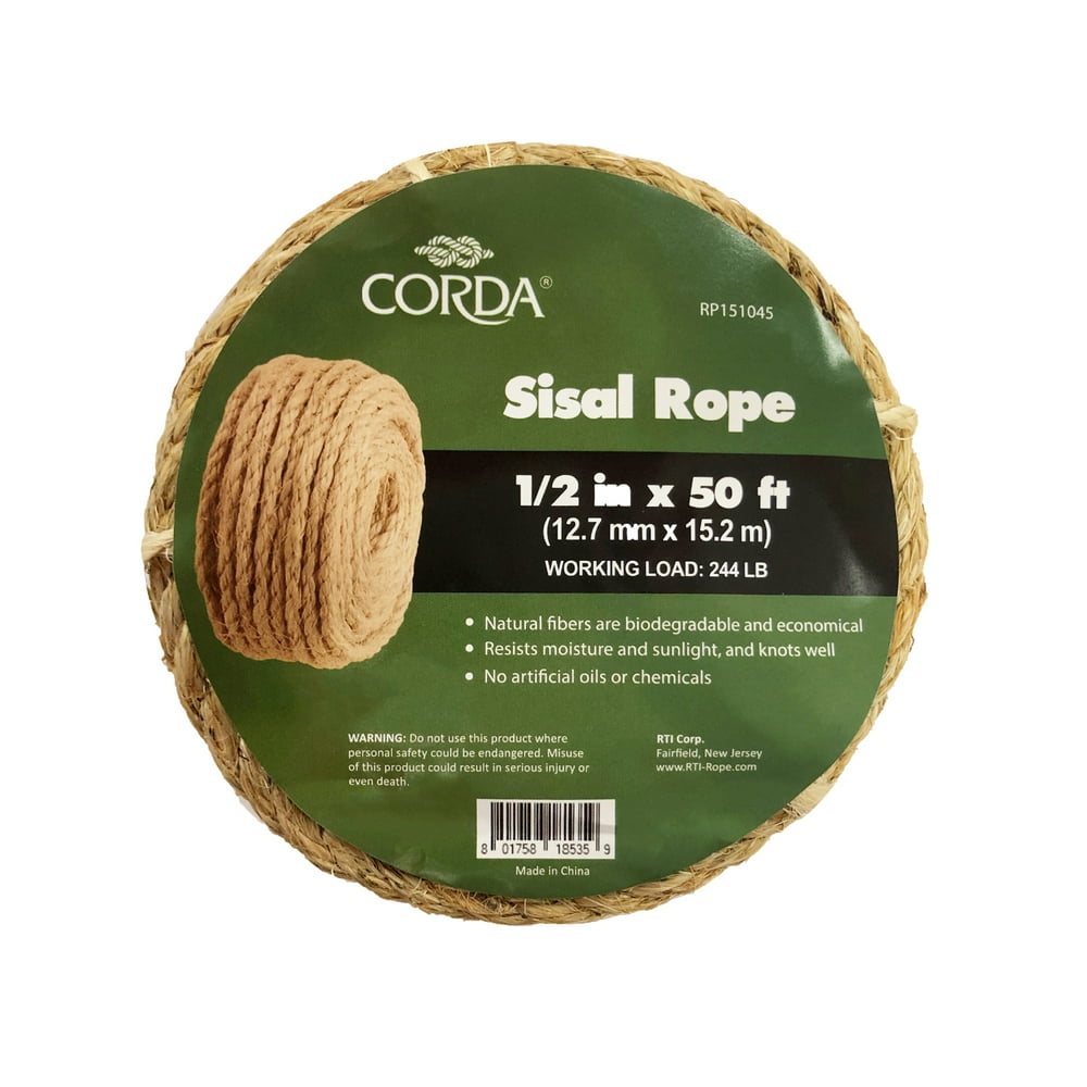 Sisal Rope, 1/2" x 50'