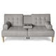 thumbnail image 3 of Sofá Cama Makora Queen Con Memory Foam, Color Gris Claro, Lino Respaldo Reclinable De 3 posiciones. Makora Con Portavasos, 3 of 10