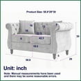 thumbnail image 2 of 58.8" Black Velvet Chesterfield 2 Seater Sofa with Rolled Arms, Tufted Design & Nailhead Trim - Ideal for Living Room, Bedroom, Office, 2 of 12