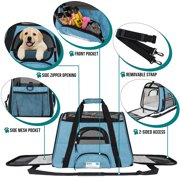 PetAmi Airline Approved Pet Carrier for Cat, Soft Sided Dog Carrier for Small Dogs, Cat Travel Supplies Accessories for Indoor Cats, Ventilated Pet Carrying Bag Medium Large Kitten Puppy, Small Blue