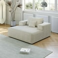 thumbnail image 5 of 55" Oversized Chaise Lounge Chair Indoor Chenille Sofa Bed with Throw Pillows Recliner Chair Comfy Sleeper Chair Sofa Couch for Living Room, Bedroom, Apartment,Beige, 5 of 8