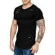 thumbnail image 2 of Camisetas de cuello redondo sueltas de color sólido rasgadas para hombre Camiseta de manga corta curvada ahuecada informal para hombre Scienceny FS7578-12, 2 of 4