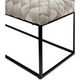 thumbnail image 5 of Joaquin Rectangular Bench Cream White Velvet  Upholstered Hand Woven, 5 of 7