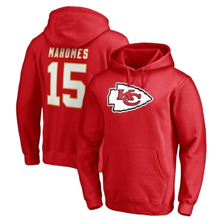 Patrick Mahomes Kansas City Chiefs Fanatics Branded Player Icon Name & Number Pullover Hoodie - Red