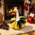 thumbnail image 4 of Porch Goose Outfit,Summer Travel Goose Statue Decor Set,Mesh Skirt Princess Crown Suit,23" Lawn Goose Statue Decoration for Front Door Garden Yard, 4 of 7