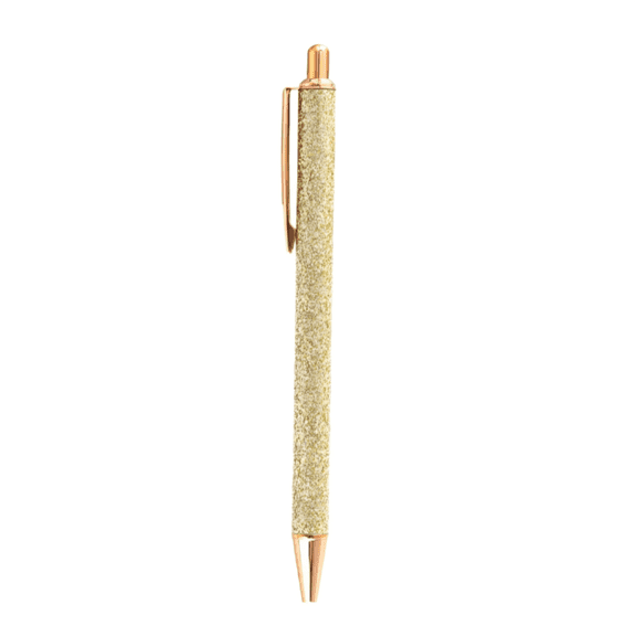 Clearance Under $1.54! 1PC Glittering Gold Dust Click Pen, Elegant Ballpoint with Ergonomic Grip, Metal, for Office & Gifting, (15cm, Gold)