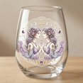 thumbnail image 2 of SLYNSHome Stemless Wine Glass With Vintage Embroidery Style, Astrology Horoscope Printed Glass Cup,Drinkware Gift For Home Bar, 2 of 7