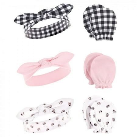 UPC: 0660168561685 | Hudson Baby Infant Girl Cotton Headband and Scratch Mitten 6pc Set  Lady Bug  0-6 Months
