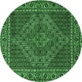 thumbnail image 1 of Ahgly Company Indoor Round Persian Emerald Green Traditional Area Rugs, 3' Round, 1 of 4