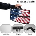 thumbnail image 5 of HELLHERO American Flag Design Iron Carrying Bag Large Size with Zipper Closure and Hair Styling Tool(Case Only), 5 of 6