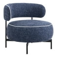 thumbnail image 2 of Furniture of America Hamm Modern Fabric Indoor Swivel Chair, Dark Blue, 2 of 5