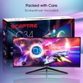 thumbnail image 5 of Sceptre Monitor WQHD Curvo Ultra Ancho de 34 Pulgadas 3440 x 1440 R1500 hasta 165Hz DisplayPort x2 99% sRGB 1ms Imagen por Imagen, Máquina Negra 2023 (C345B-QUT168), 5 of 5