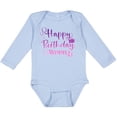 thumbnail image 3 of Inktastic Purple Happy Birthday Mommy Boys or Girls Long Sleeve Baby Bodysuit, 3 of 5
