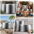 thumbnail image 5 of Dark Grey White Outdoor Waterproof Pillow Covers, Farmhouse Ombre Color Modern Simple Decorative Square Throw Pillowcase Sofa Cushion Sham for Patio/Couch/Chair, 20"x20" 2 Pack, 5 of 8