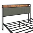 thumbnail image 3 of Full Size Bed Frame with Charging Station and Upholstered Storage Headboard, Metal Platform Bed with Under Bed Storage, No Box Spring Needed, Noise Free, Easy Assembly (Light Grey, Full), 3 of 10