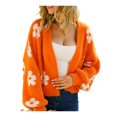 thumbnail image 5 of hirigin Women Crochet Cardigan, Flower Pattern Long Balloon Sleeves Open Front Sweater, S/M/L/XL, 5 of 9