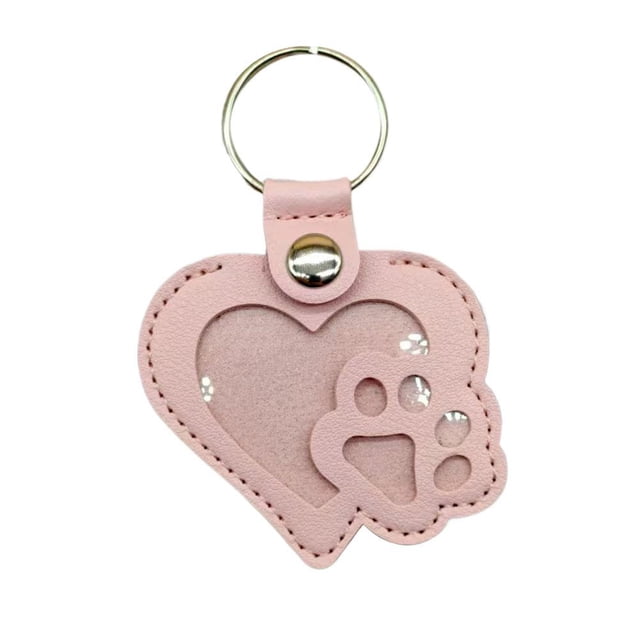 Dog Hair Collector Keychain Charm Memorial Storage Box, Pet Memorial Gifts, Cat Memory Collector, Heart Paw Shape Pet Fur Keepsake Keyring for Collecting Hair With Button