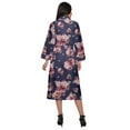 thumbnail image 3 of Moomaya Cotton Robe Women Long Printed Cotton Crossover Summer Bathrobes, 3 of 6
