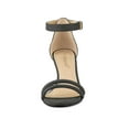thumbnail image 6 of BLISSFUL STEP Women's Shoes Faux Suede Ankle Strap Kitten Heel Slide Straps Solid Sandals  Gray 6, 6 of 8
