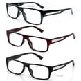 thumbnail image 1 of 3 Pairs Classic Basic Simple Geeky Comfortable Stylish Reading Glasses with Lanyard, 1 of 2